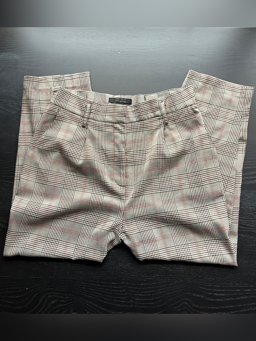 Chic Contemporary Glen Plaid Trousers
